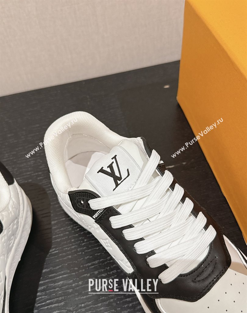 Louis Vuitton Time Out Sneakers in Calf Leather Black/White 2024 072404 (SS-240724096)