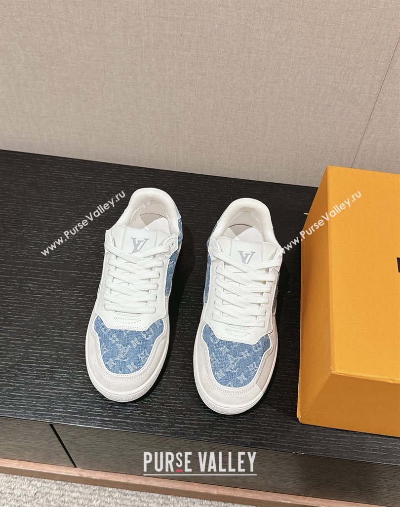 Louis Vuitton Time Out Sneakers in Light Blue Denim 2024 072404 (SS-240724097)