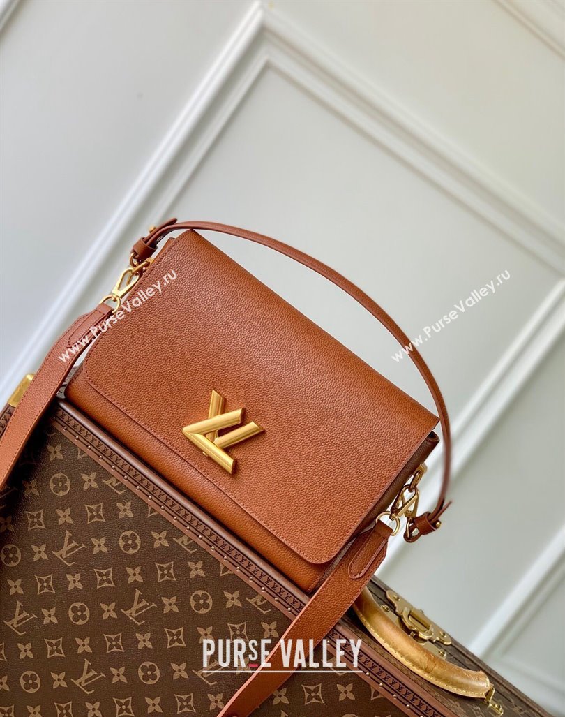 Louis Vuitton Soft Twist bag in Calfskin M24640 Cognac Brown 2024 (KI-240807027)