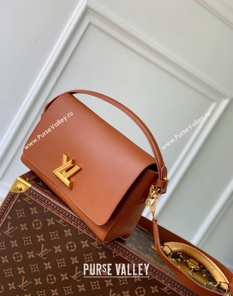 Louis Vuitton Soft Twist bag in Calfskin M24640 Cognac Brown 2024 (KI-240807027)