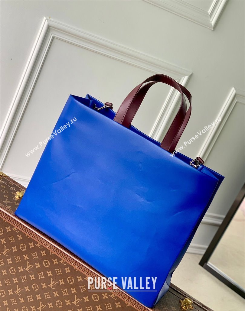 Louis Vuitton Shopper Tote MM bag in Calf Leather M24457 Blue 2024 (KI-240807017)