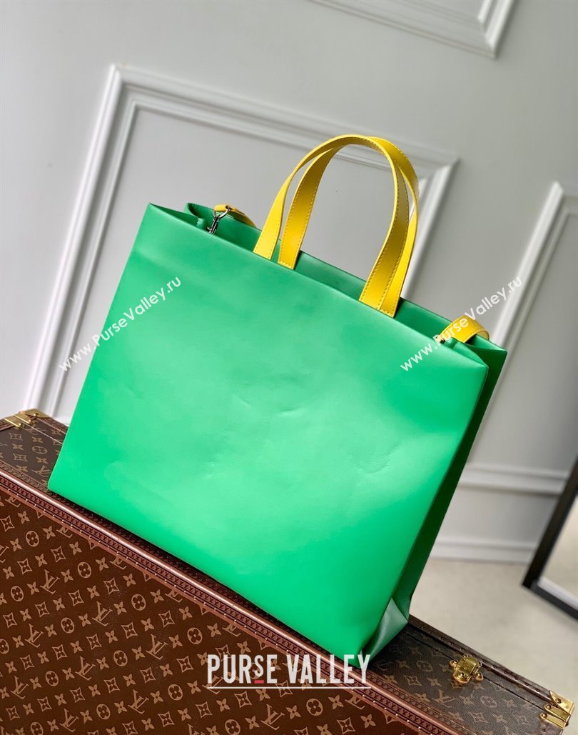 Louis Vuitton Shopper Tote MM bag in Calf Leather M24457 Green 2024 (KI-240807018)