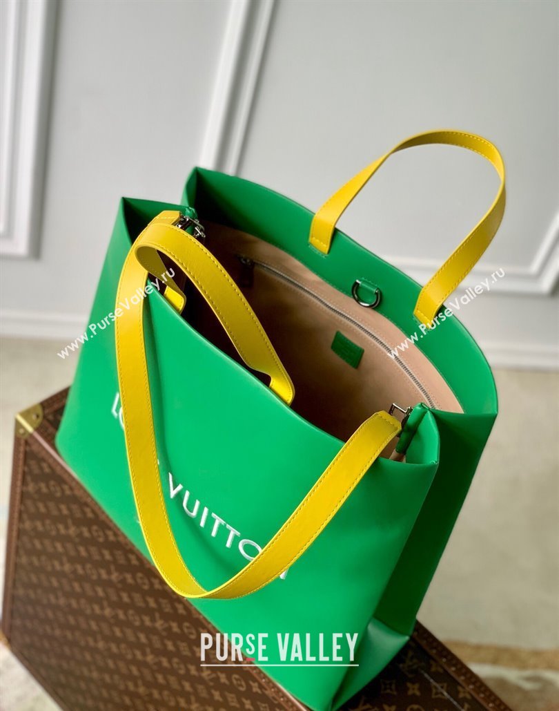 Louis Vuitton Shopper Tote MM bag in Calf Leather M24457 Green 2024 (KI-240807018)