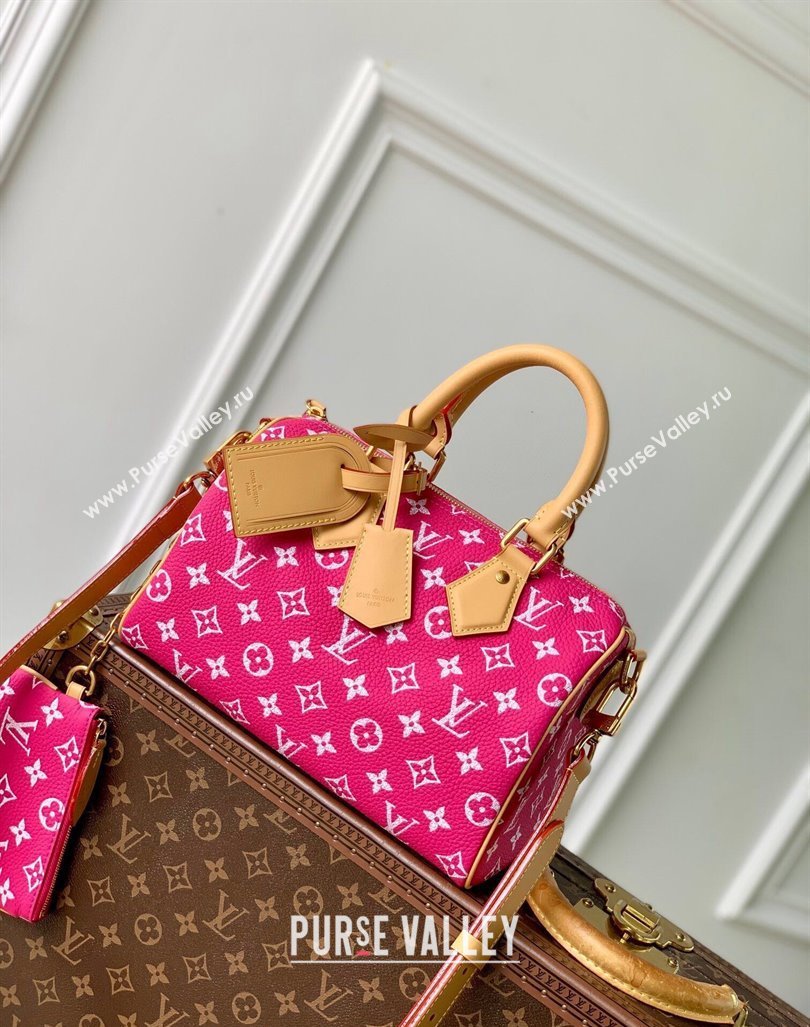 Louis Vuitton Speedy P9 Bandouliere 25 Bag in Soft Calfskin M11562 Dark Pink 2024 Runway (KI-240807006)