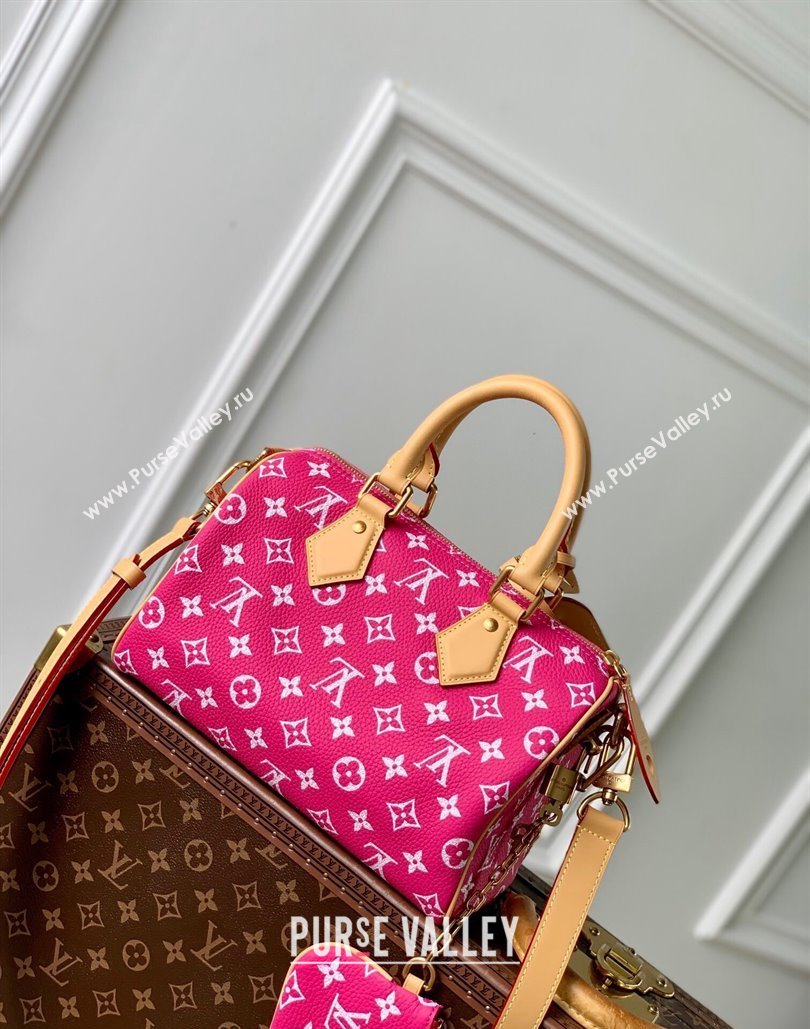 Louis Vuitton Speedy P9 Bandouliere 25 Bag in Soft Calfskin M11562 Dark Pink 2024 Runway (KI-240807006)