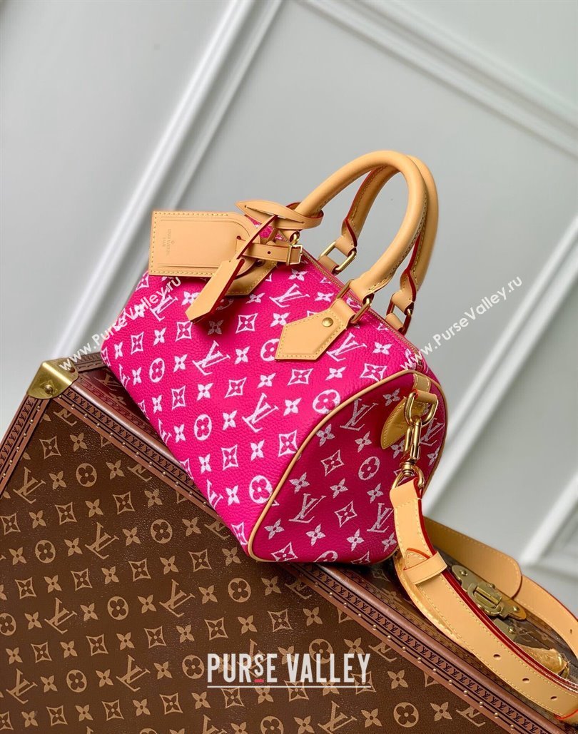 Louis Vuitton Speedy P9 Bandouliere 25 Bag in Soft Calfskin M11562 Dark Pink 2024 Runway (KI-240807006)