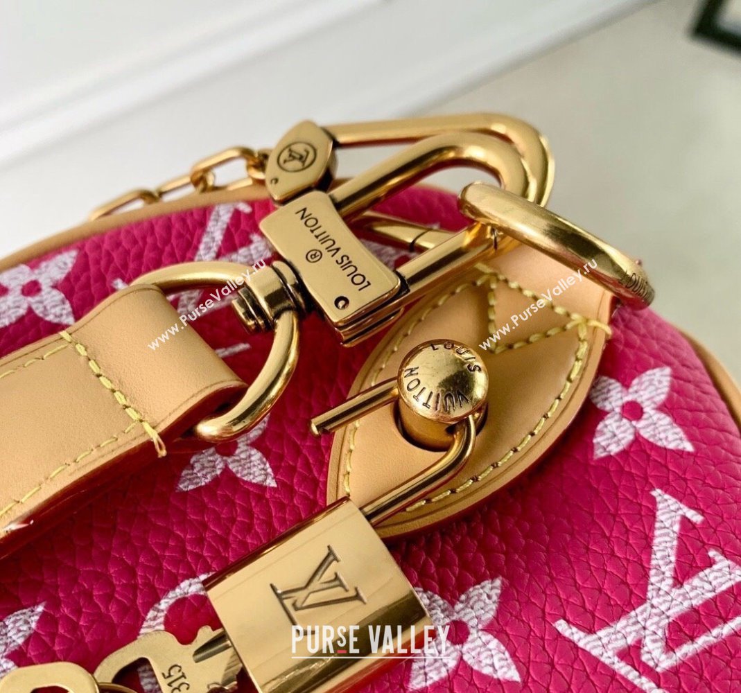 Louis Vuitton Speedy P9 Bandouliere 25 Bag in Soft Calfskin M11562 Dark Pink 2024 Runway (KI-240807006)