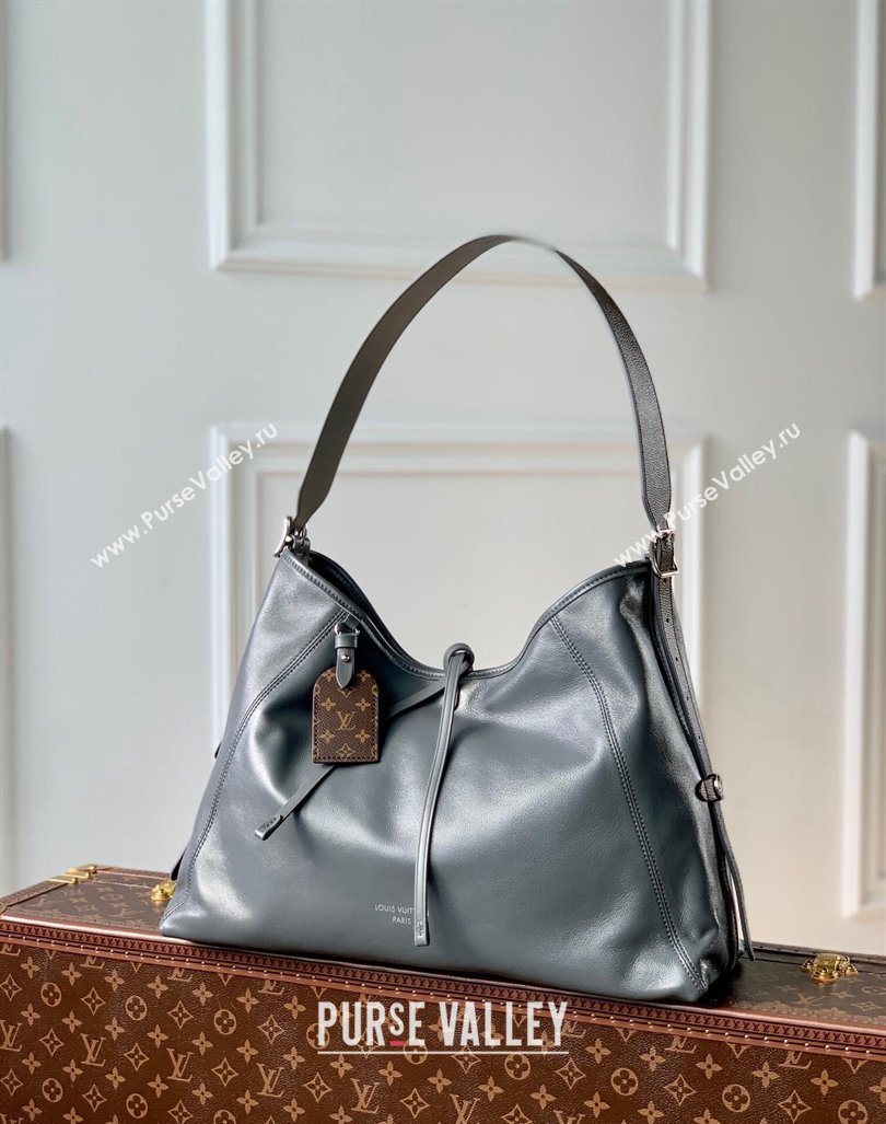 Louis Vuitton CarryAll Dark MM Hobo Bag in Lambskin M12583 Trianon Grey 2024 (KI-240807048)