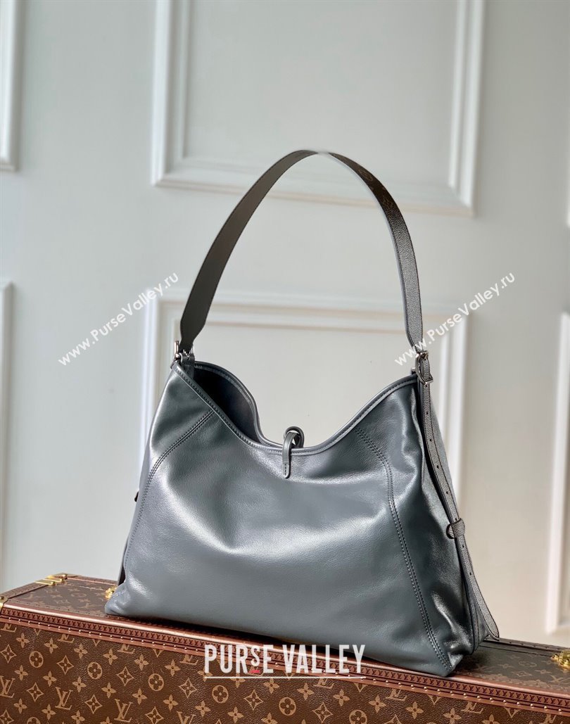 Louis Vuitton CarryAll Dark MM Hobo Bag in Lambskin M12583 Trianon Grey 2024 (KI-240807048)