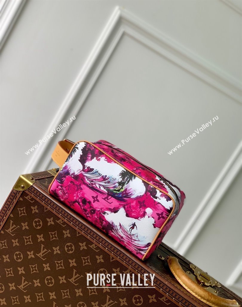 Louis Vuitton Locker Dopp Kit Clutch in Monogram Surfin Canvas M24799 Dark Pink 2024 (KI-240807058)