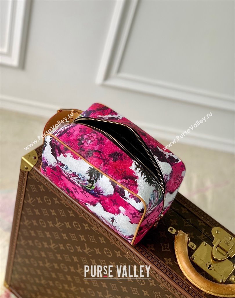 Louis Vuitton Locker Dopp Kit Clutch in Monogram Surfin Canvas M24799 Dark Pink 2024 (KI-240807058)