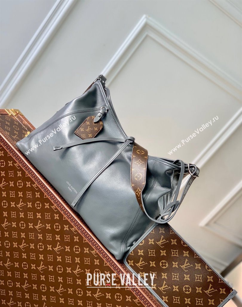 Louis Vuitton CarryAll Dark MM Hobo Bag in Lambskin M12583 Trianon Grey 2024 (KI-240807048)