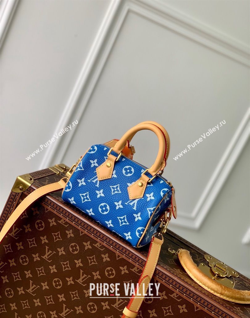 Louis Vuitton Speedy P9 Bandouliere 18 Bag in Soft calfskin M24419 Bleu Blue 2024 Runway (KI-240807012)