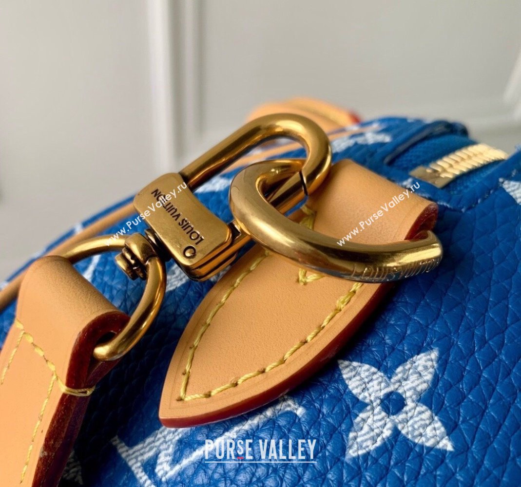 Louis Vuitton Speedy P9 Bandouliere 18 Bag in Soft calfskin M24419 Bleu Blue 2024 Runway (KI-240807012)