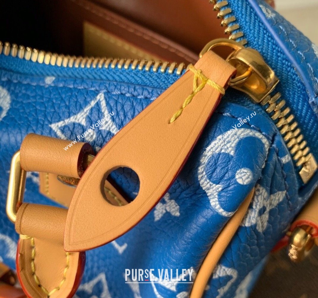 Louis Vuitton Speedy P9 Bandouliere 18 Bag in Soft calfskin M24419 Bleu Blue 2024 Runway (KI-240807012)