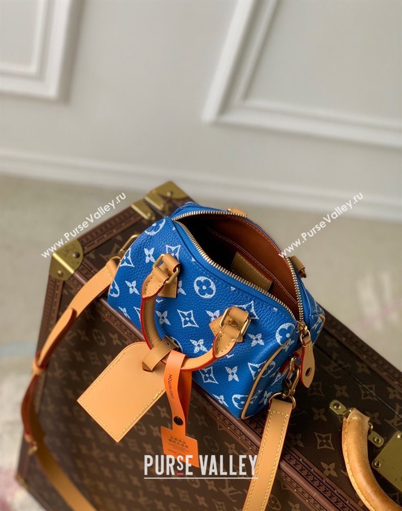 Louis Vuitton Speedy P9 Bandouliere 18 Bag in Soft calfskin M24419 Bleu Blue 2024 Runway (KI-240807012)