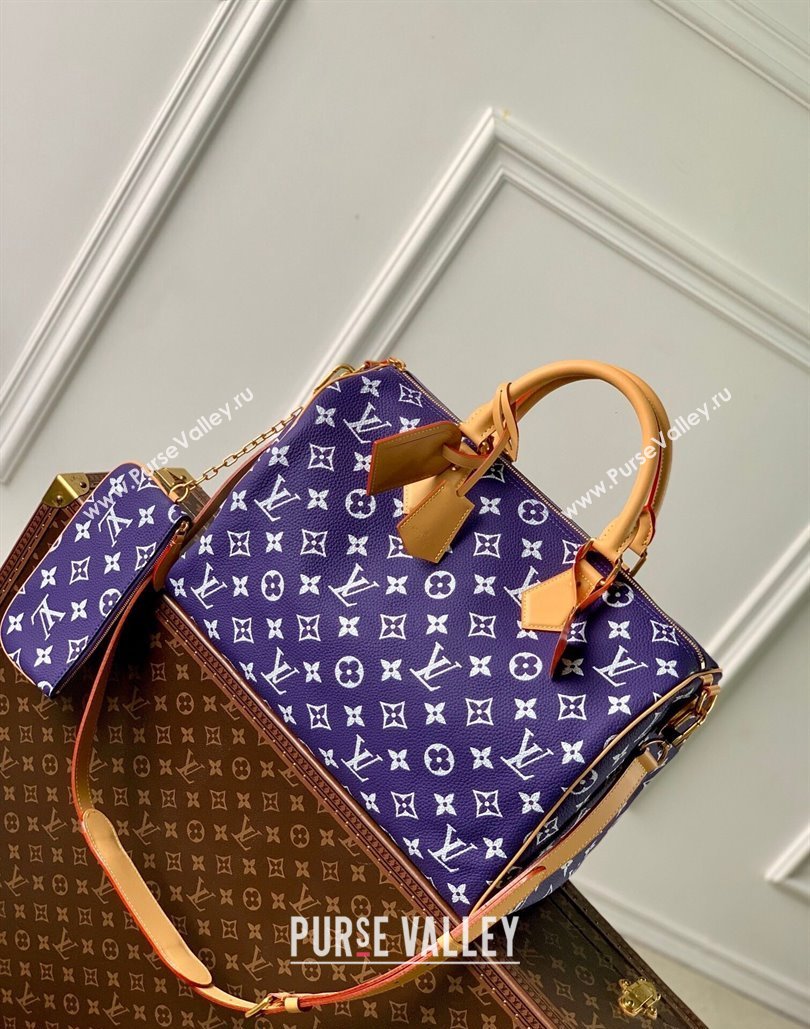 Louis Vuitton RUNWAY Speedy P9 Bandouliere 40 Bag in Soft Calfskin M24417 Amethyst Purple 2024 (KI-240807009)