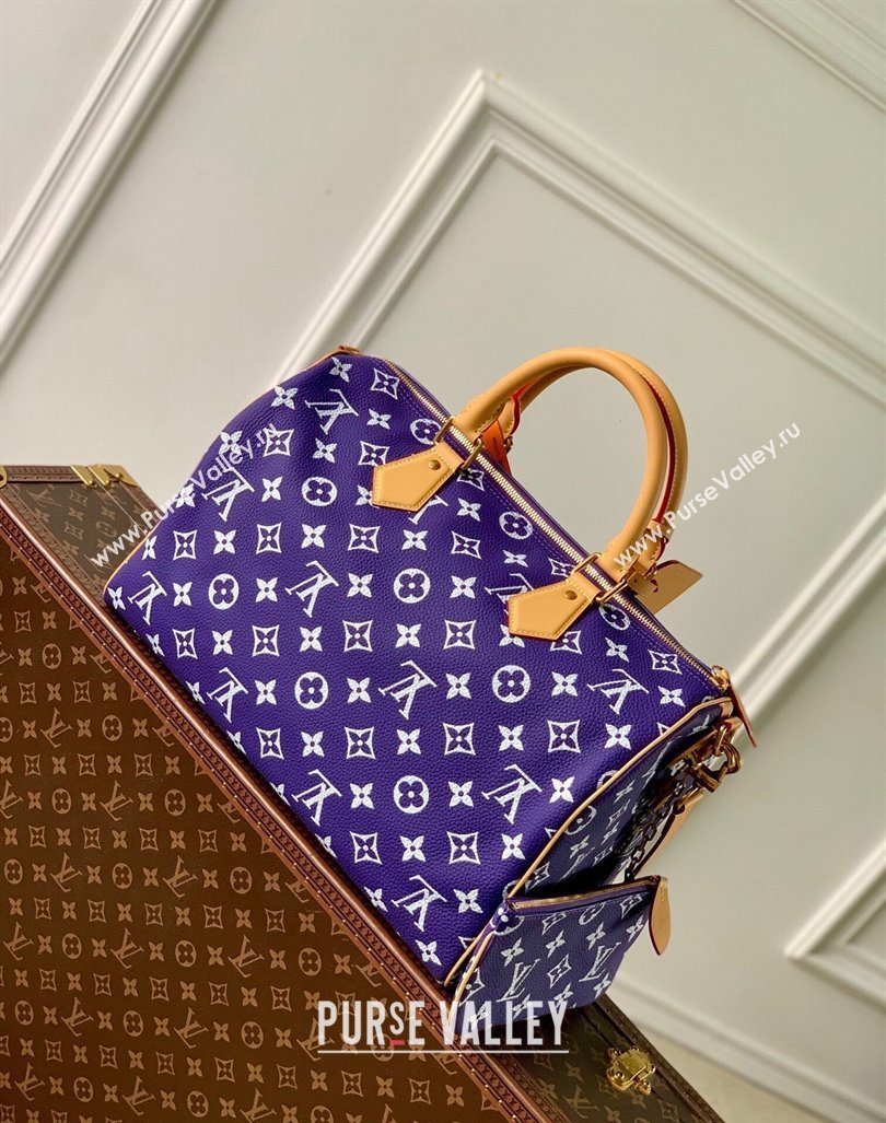 Louis Vuitton RUNWAY Speedy P9 Bandouliere 40 Bag in Soft Calfskin M24417 Amethyst Purple 2024 (KI-240807009)