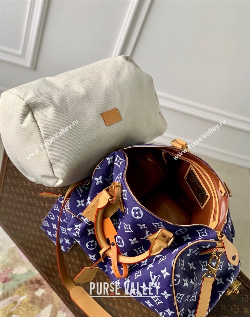 Louis Vuitton RUNWAY Speedy P9 Bandouliere 40 Bag in Soft Calfskin M24417 Amethyst Purple 2024 (KI-240807009)