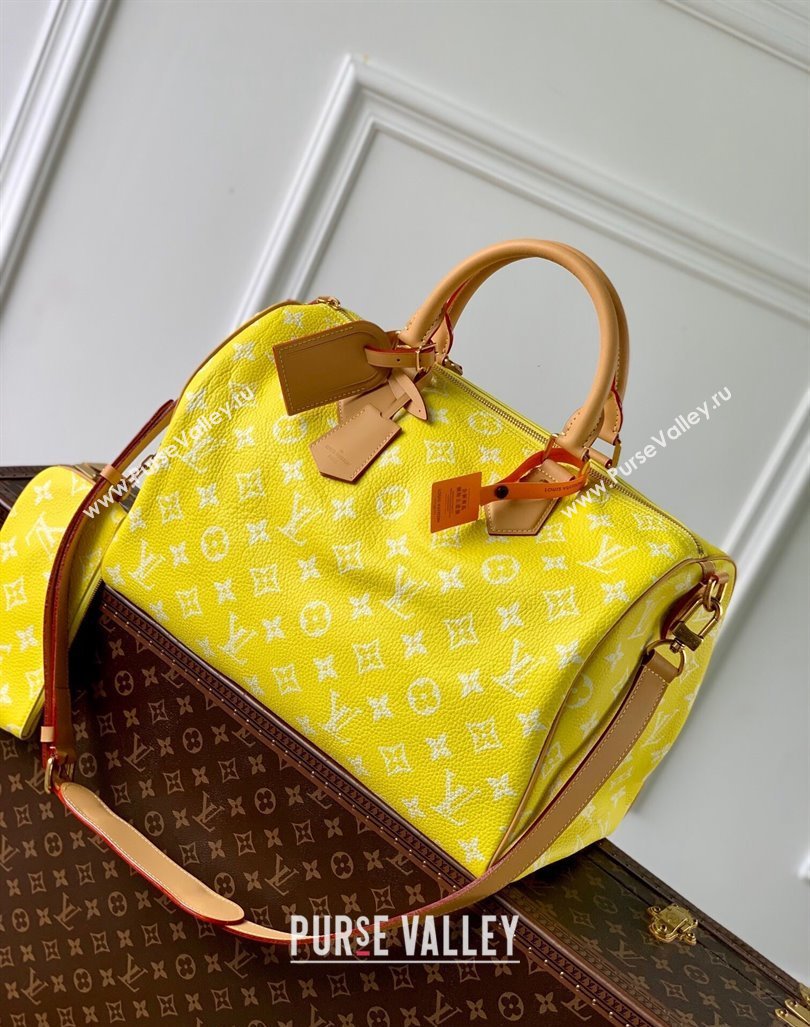 Louis Vuitton RUNWAY Speedy P9 Bandouliere 40 Bag in Soft Calfskin M24419 Neon Yellow 2024 (KI-240807010)