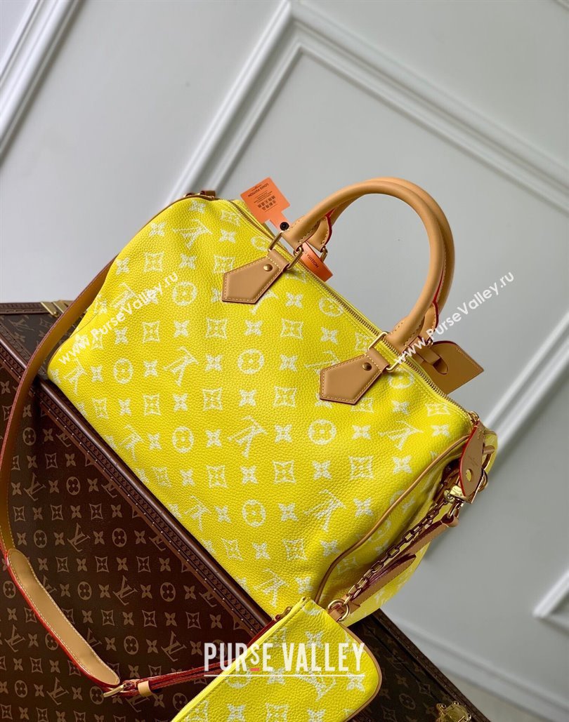 Louis Vuitton RUNWAY Speedy P9 Bandouliere 40 Bag in Soft Calfskin M24419 Neon Yellow 2024 (KI-240807010)