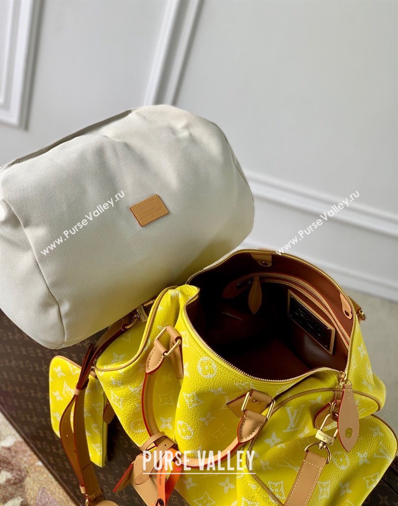 Louis Vuitton RUNWAY Speedy P9 Bandouliere 40 Bag in Soft Calfskin M24419 Neon Yellow 2024 (KI-240807010)