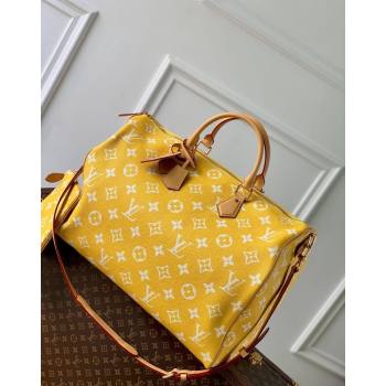 Louis Vuitton Speedy P9 Bandouliere 50 Travel Bag in Soft calfskin M46963 Jaune Yellow 2024 (KI-240807002)