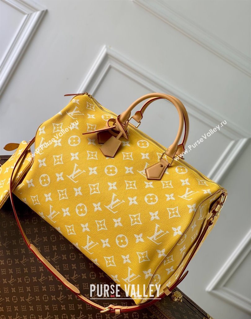 Louis Vuitton Speedy P9 Bandouliere 50 Travel Bag in Soft calfskin M46963 Jaune Yellow 2024 (KI-240807002)