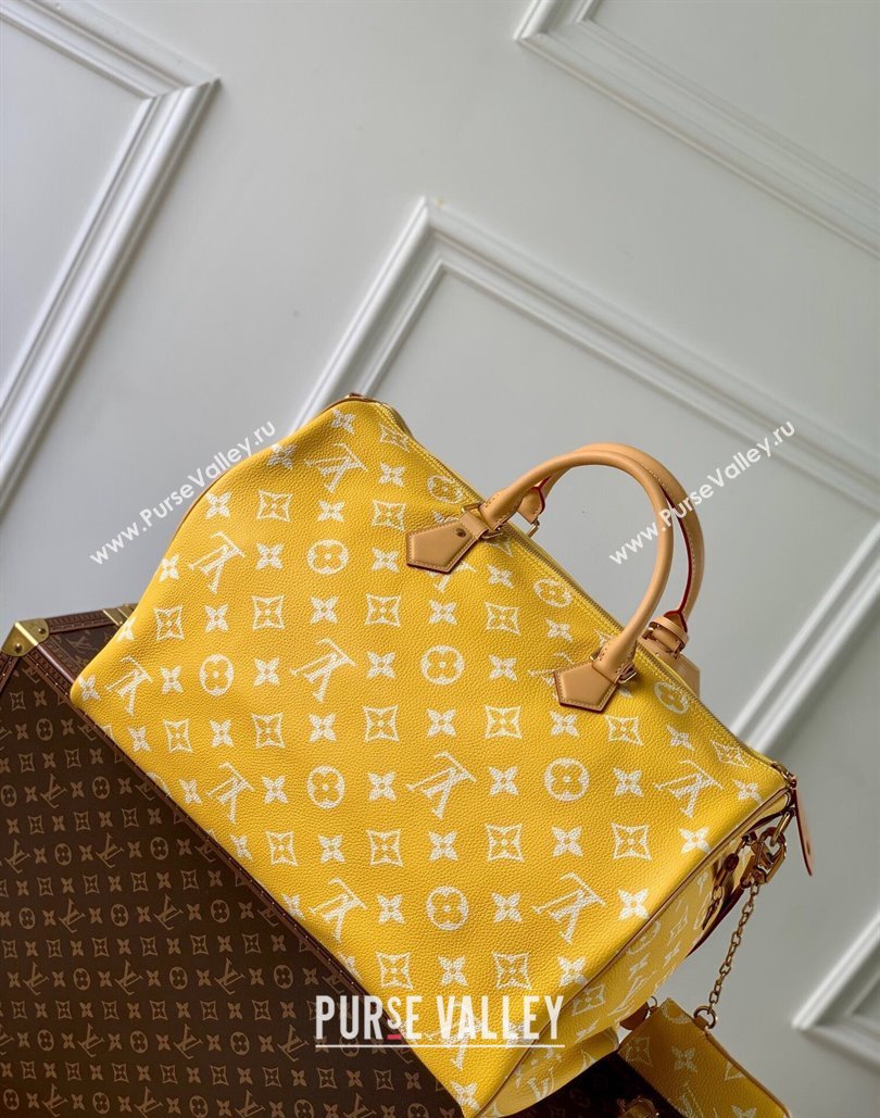 Louis Vuitton Speedy P9 Bandouliere 50 Travel Bag in Soft calfskin M46963 Jaune Yellow 2024 (KI-240807002)