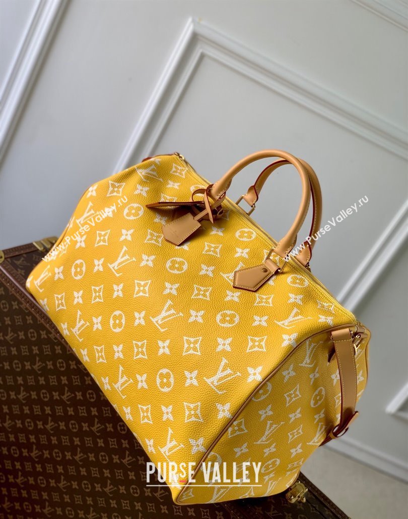 Louis Vuitton Speedy P9 Bandouliere 50 Travel Bag in Soft calfskin M46963 Jaune Yellow 2024 (KI-240807002)