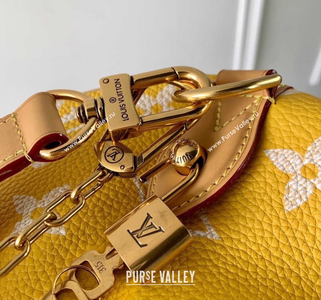 Louis Vuitton Speedy P9 Bandouliere 50 Travel Bag in Soft calfskin M46963 Jaune Yellow 2024 (KI-240807002)