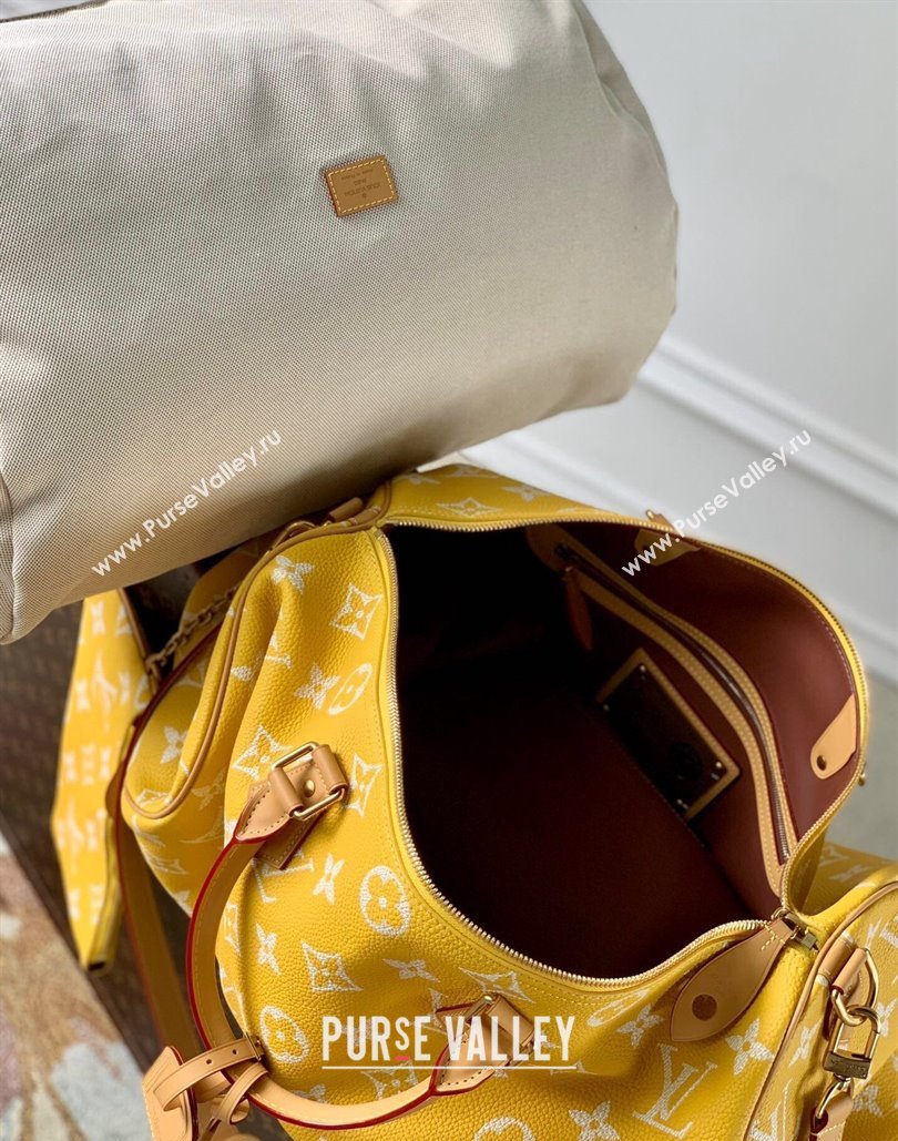 Louis Vuitton Speedy P9 Bandouliere 50 Travel Bag in Soft calfskin M46963 Jaune Yellow 2024 (KI-240807002)