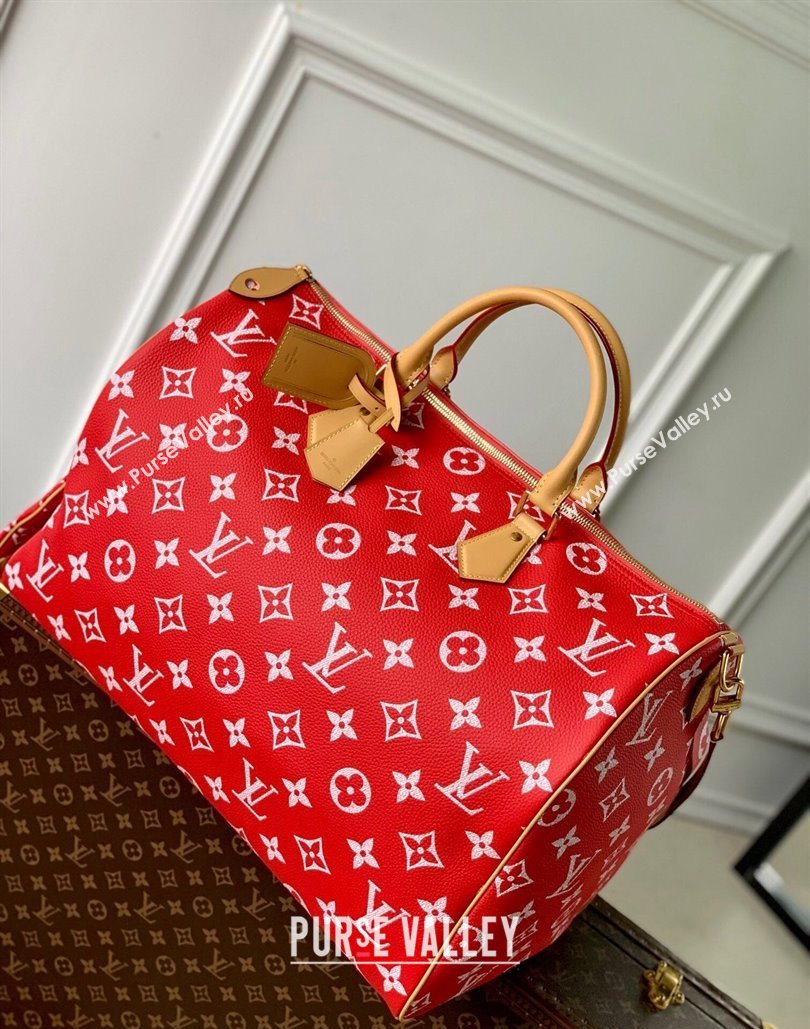 Louis Vuitton Speedy P9 Bandouliere 50 Travel Bag in Soft calfskin M46961 Red 2024 (KI-240807005)