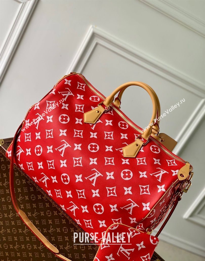 Louis Vuitton Speedy P9 Bandouliere 50 Travel Bag in Soft calfskin M46961 Red 2024 (KI-240807005)