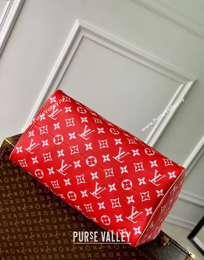 Louis Vuitton Speedy P9 Bandouliere 50 Travel Bag in Soft calfskin M46961 Red 2024 (KI-240807005)