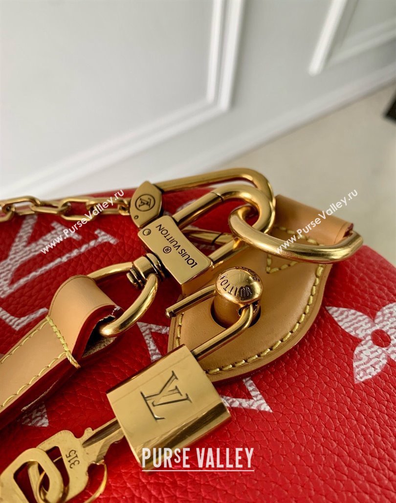 Louis Vuitton Speedy P9 Bandouliere 50 Travel Bag in Soft calfskin M46961 Red 2024 (KI-240807005)