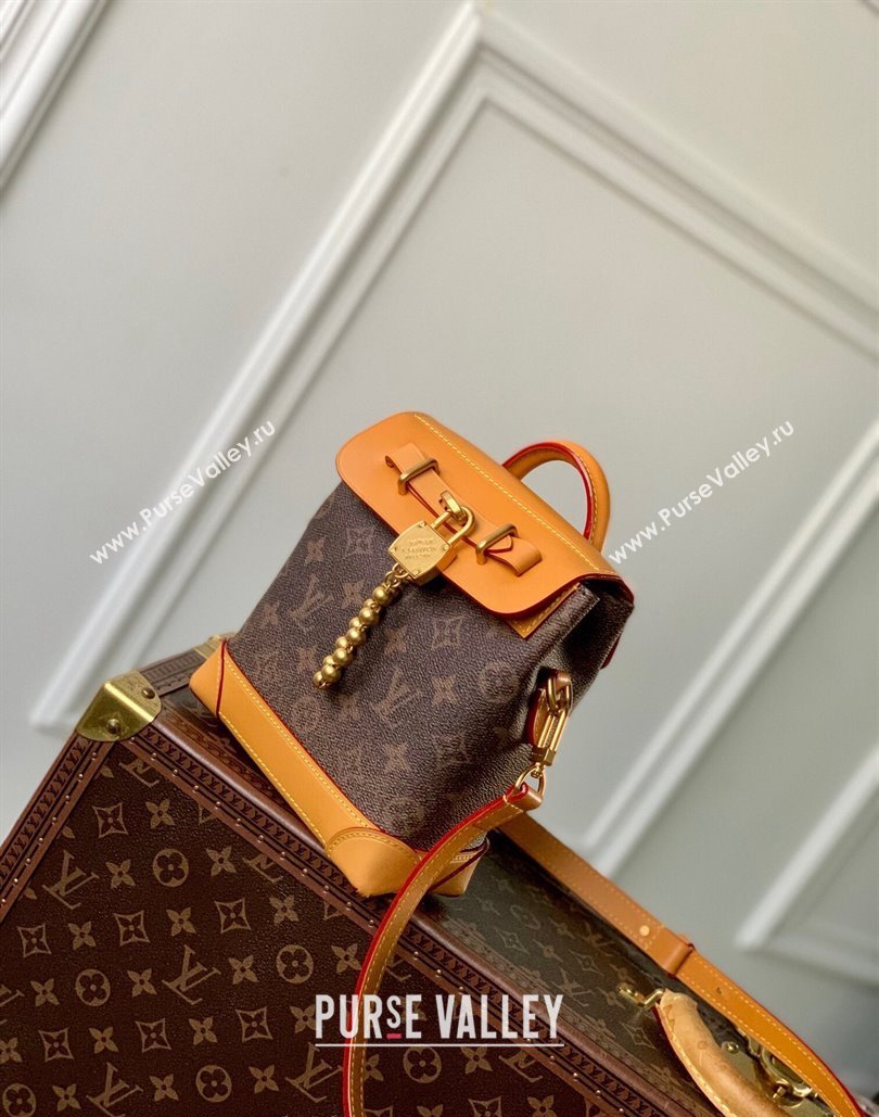 Louis Vuitton Steamer 15 bag in Monogram Dust Canvas with Chain Lock 2024 M11630 (KI-240807028)