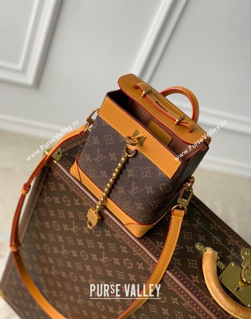 Louis Vuitton Steamer 15 bag in Monogram Dust Canvas with Chain Lock 2024 M11630 (KI-240807028)