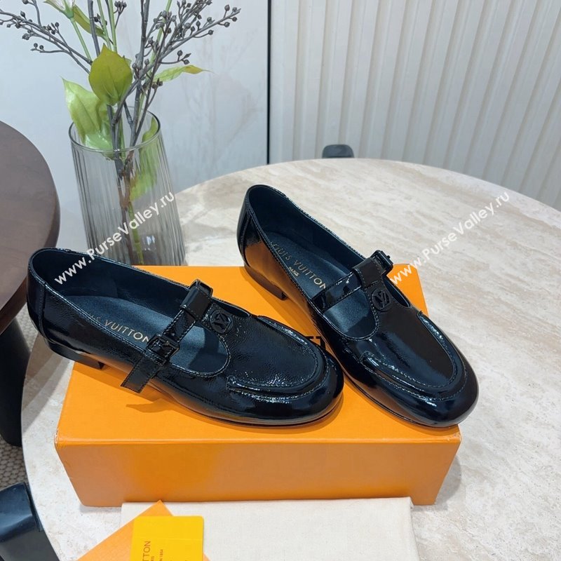 Louis Vuitton Soho Flat Mary Janes Flat Loafers in Naplak Leather Black 2024 (KL-240815089)