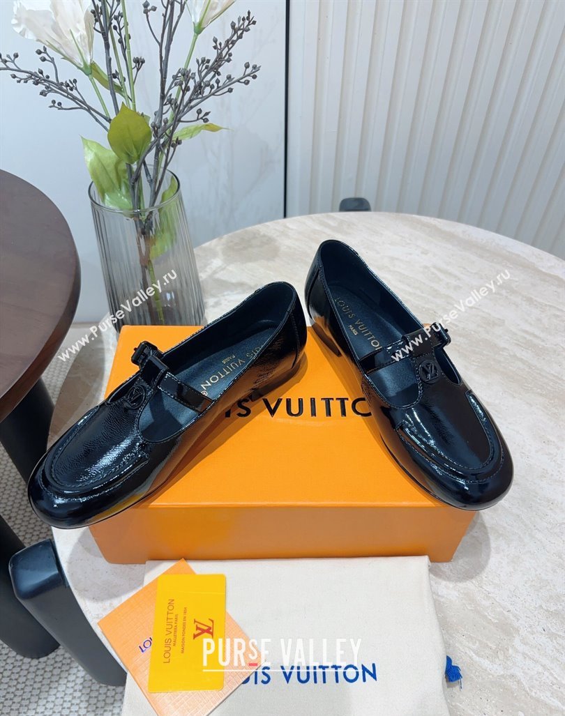 Louis Vuitton Soho Flat Mary Janes Flat Loafers in Naplak Leather Black 2024 (KL-240815089)