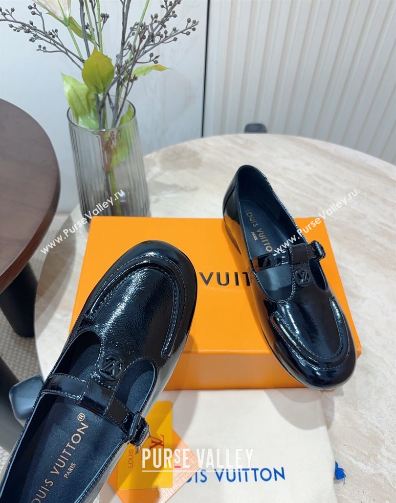 Louis Vuitton Soho Flat Mary Janes Flat Loafers in Naplak Leather Black 2024 (KL-240815089)