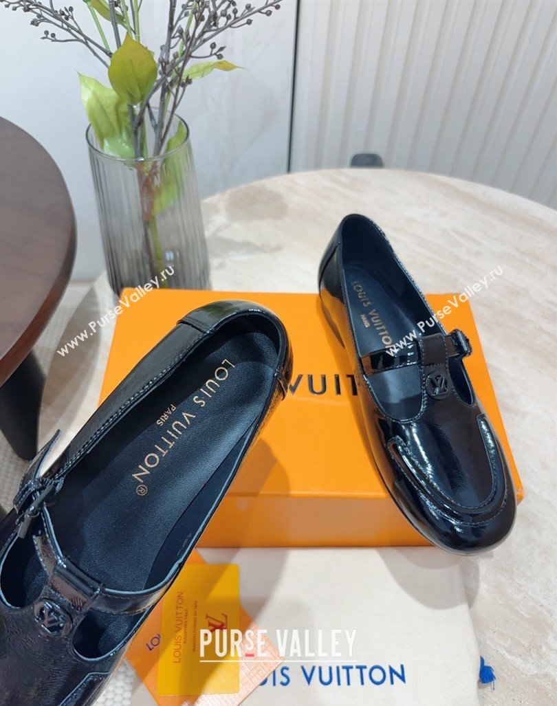 Louis Vuitton Soho Flat Mary Janes Flat Loafers in Naplak Leather Black 2024 (KL-240815089)