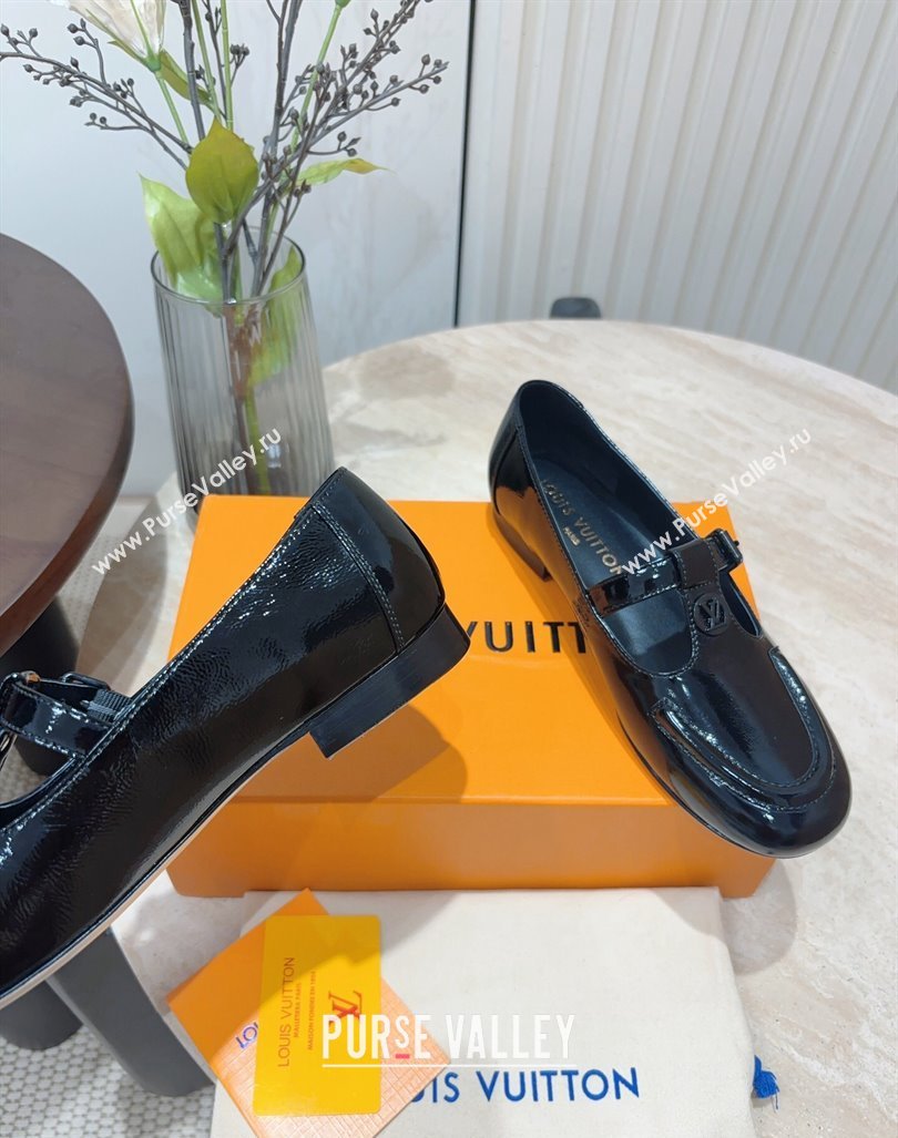 Louis Vuitton Soho Flat Mary Janes Flat Loafers in Naplak Leather Black 2024 (KL-240815089)