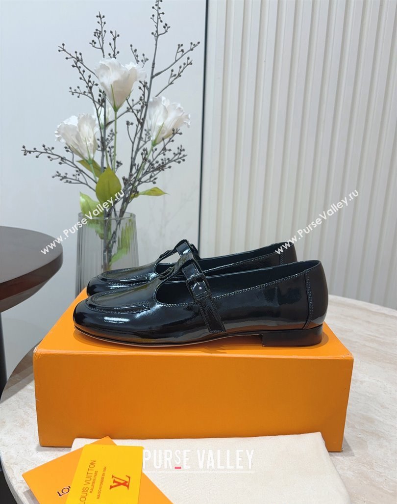 Louis Vuitton Soho Flat Mary Janes Flat Loafers in Naplak Leather Black 2024 (KL-240815089)