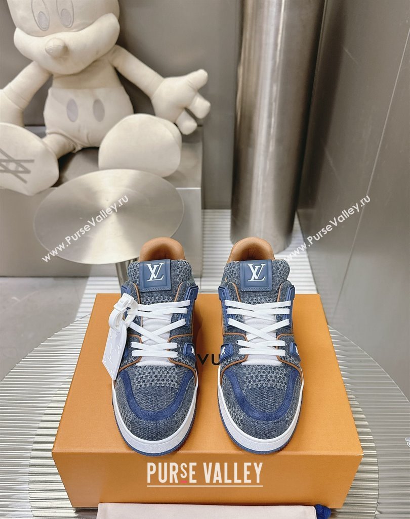 Louis Vuitton LV Trainer Sneakers in Damier 3D Denim Blue 2024 0815 (MD-240815090)