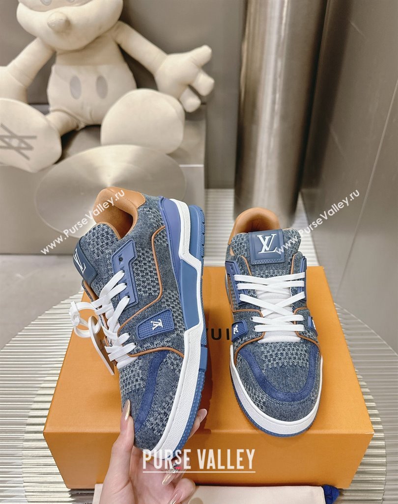 Louis Vuitton LV Trainer Sneakers in Damier 3D Denim Blue 2024 0815 (MD-240815090)