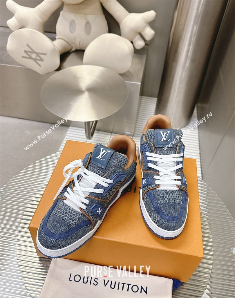 Louis Vuitton LV Trainer Sneakers in Damier 3D Denim Blue 2024 0815 (MD-240815090)