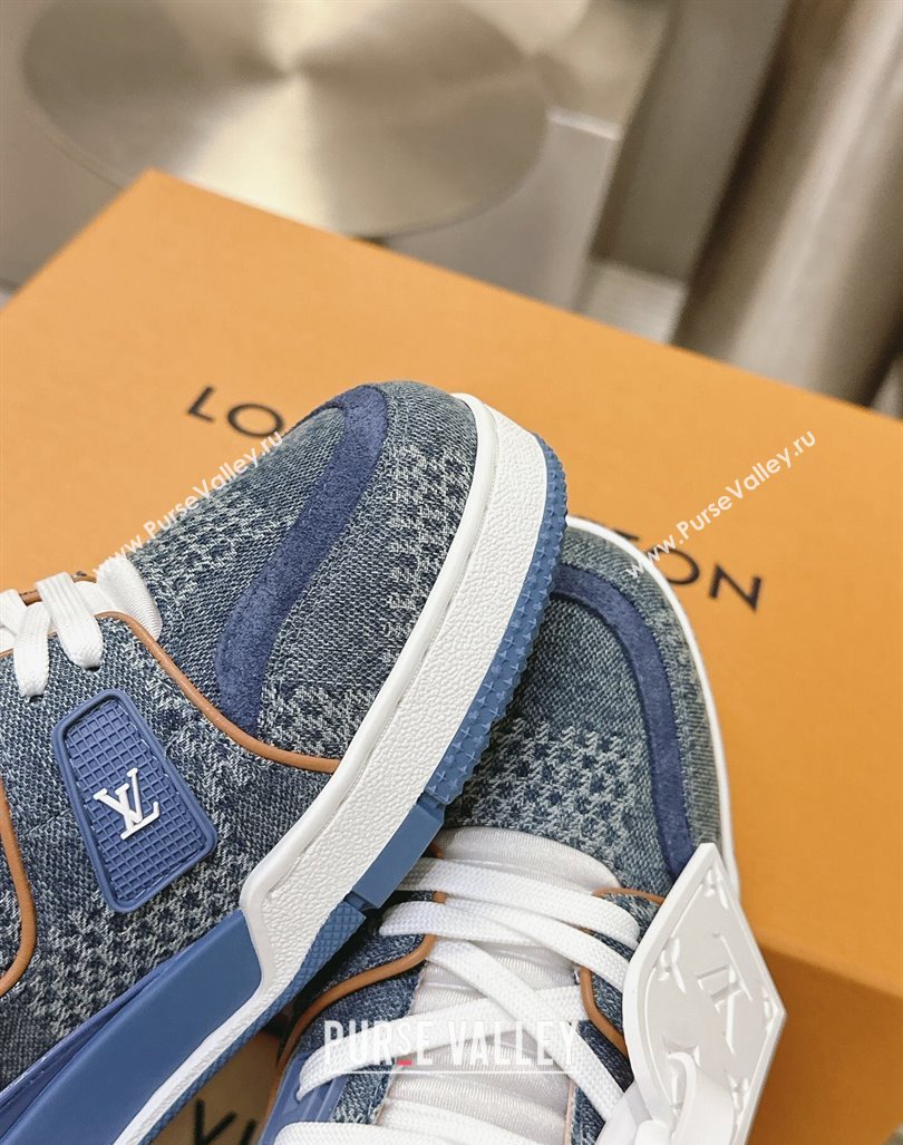 Louis Vuitton LV Trainer Sneakers in Damier 3D Denim Blue 2024 0815 (MD-240815090)