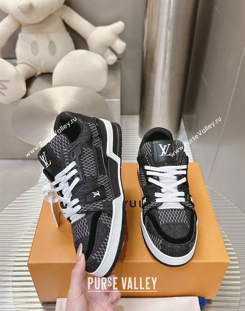 Louis Vuitton LV Trainer Sneakers in Damier 3D Denim Black 2024 0815 (MD-240815091)