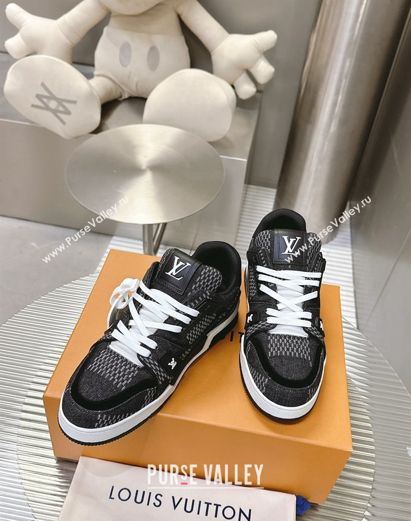 Louis Vuitton LV Trainer Sneakers in Damier 3D Denim Black 2024 0815 (MD-240815091)